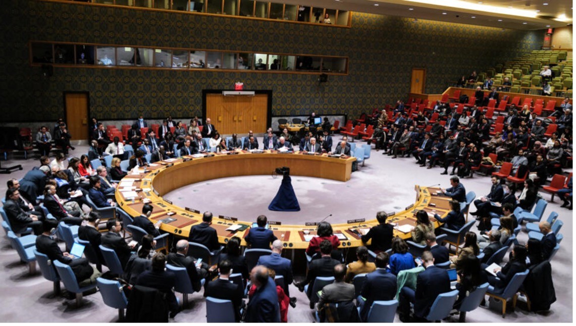 Một cuộc họp của Hội đồng Bảo an LHQ về tình hình Trung Đông. (Nguồn: France24)