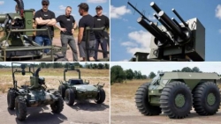 Quân đội Nga ứng dụng robot hỗ trợ hỏa lực bằng súng máy