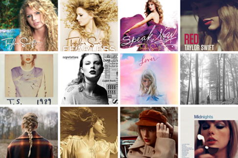 Loạt album làm nên tên tuổi Taylor Swift. (Nguồn: Liberty Wingspan)