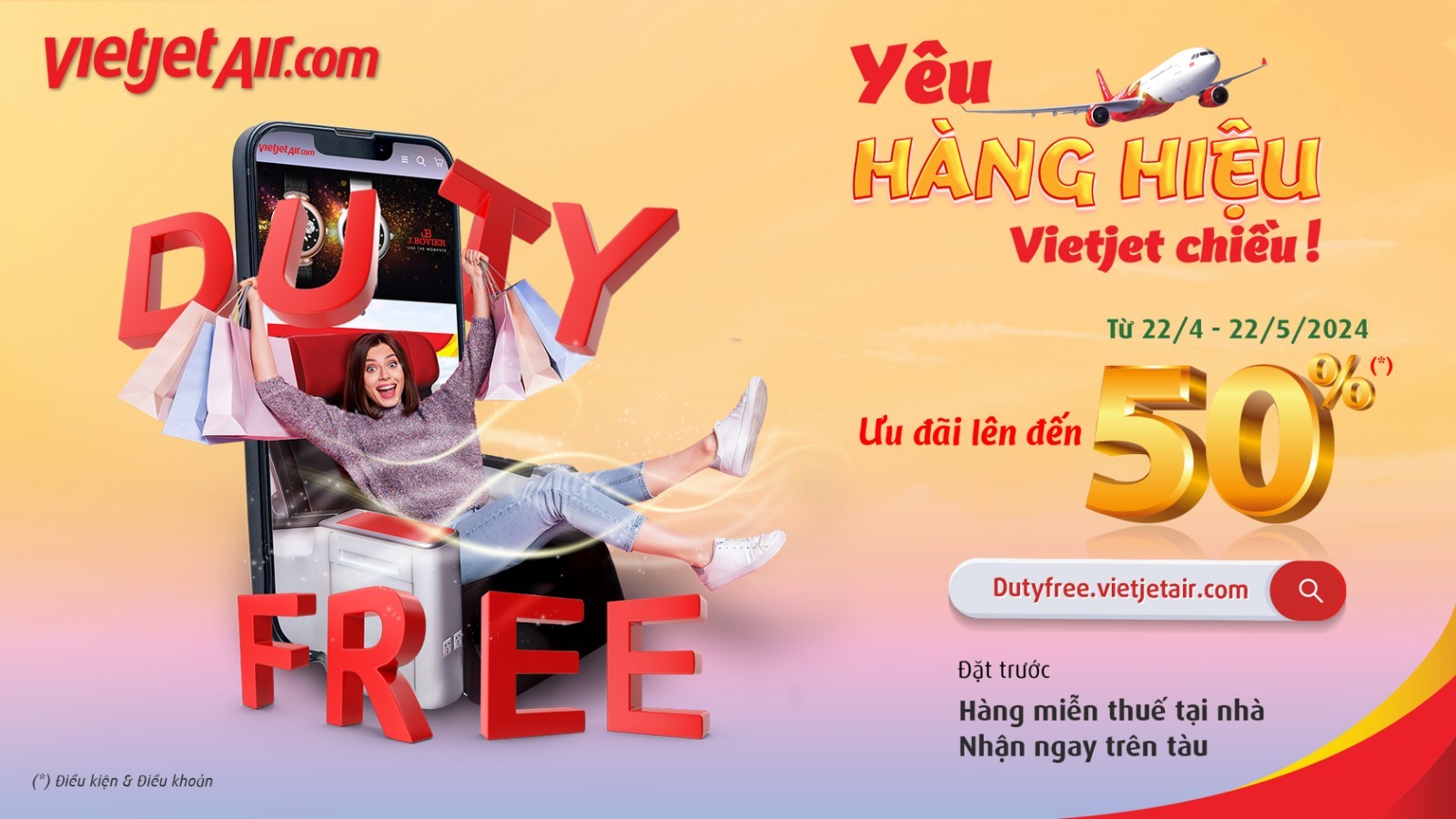 Cơ hội săn hàng hiệu chính hãng miễn thuế với Prebook Duty Free của Vietjet, ưu đãi đến 50%