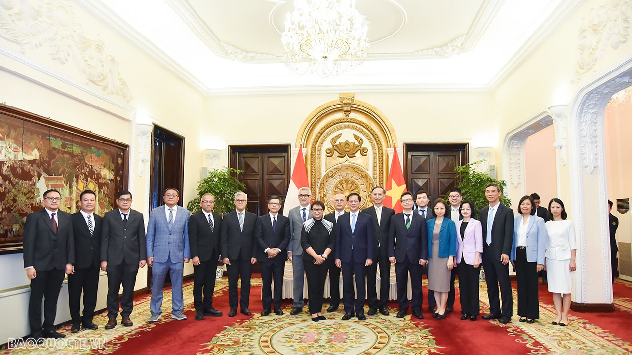 Bộ trưởng Bùi Thanh Sơn đón Bộ trưởng Retno Marsudi và đồng chủ trì Kỳ họp lần thứ 5 Ủy ban hợp tác song phương Việt Nam-Indonesia