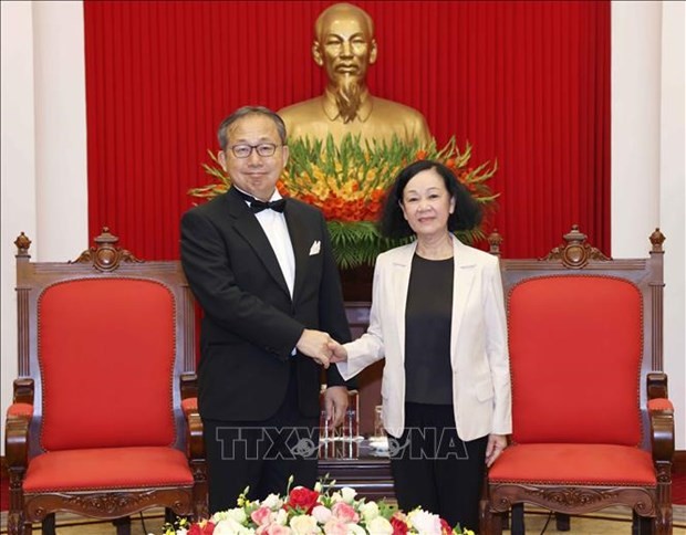 Party Politburo member Truong Thi Mai receives outgoing Japanese Ambassador Yamada Takio