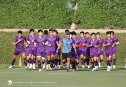 VCK U23 châu Á 2024: Hình ảnh U23 Việt Nam tập luyện trước trận đấu với U23 Iraq