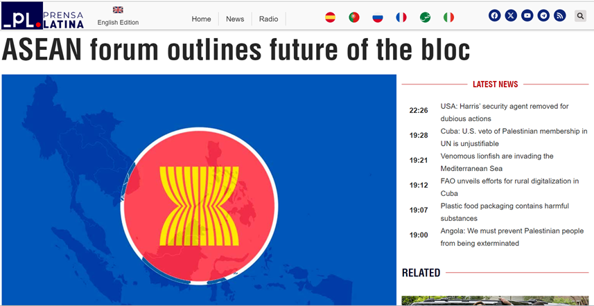 Báo chí quốc tế đưa tin đậm nét về Diễn đàn Tương lai ASEAN 2024