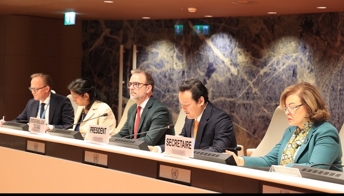 Đại sứ Mai Phan Dũng điều hành Kỳ họp thứ 14. (Nguồn: Phái đoàn đại diện thường trực Việt Nam tại Geneva)