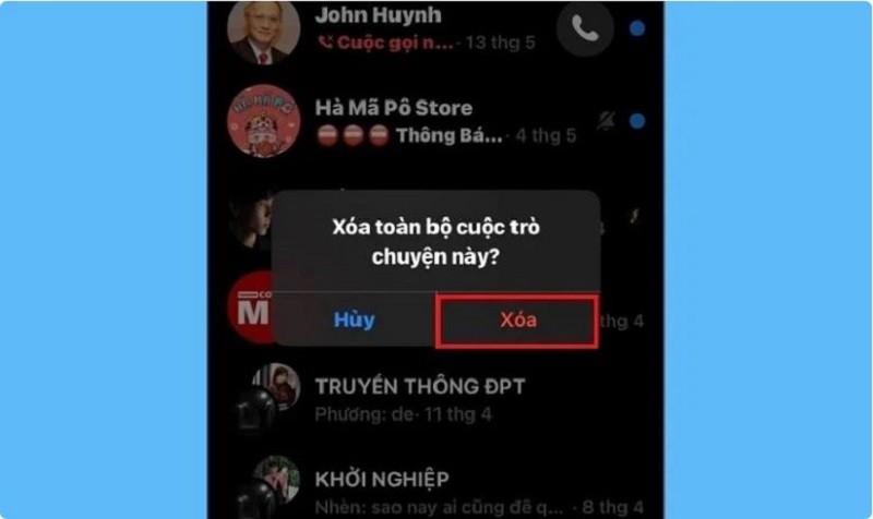 Xóa toàn bộ cuộc trò chuyện trên Messenger 2 bên siêu đơn giản