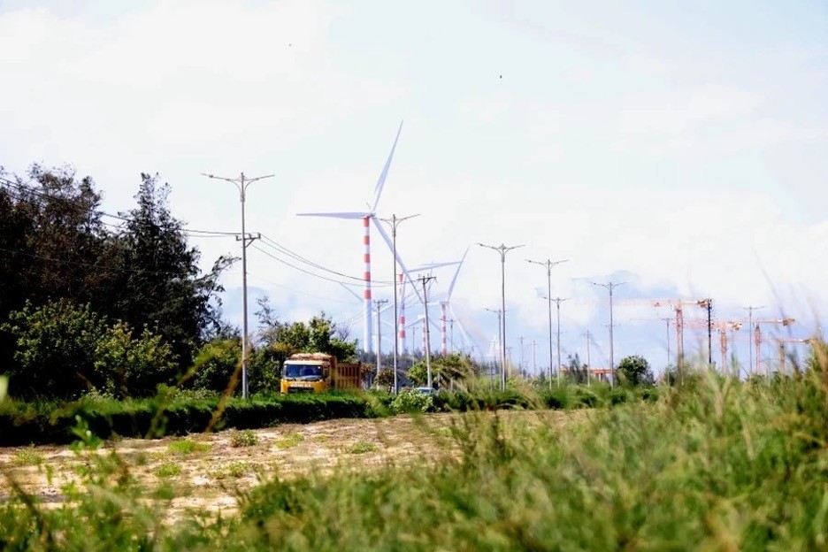 Majestic and poetic scene of wind farms in Binh Dinh