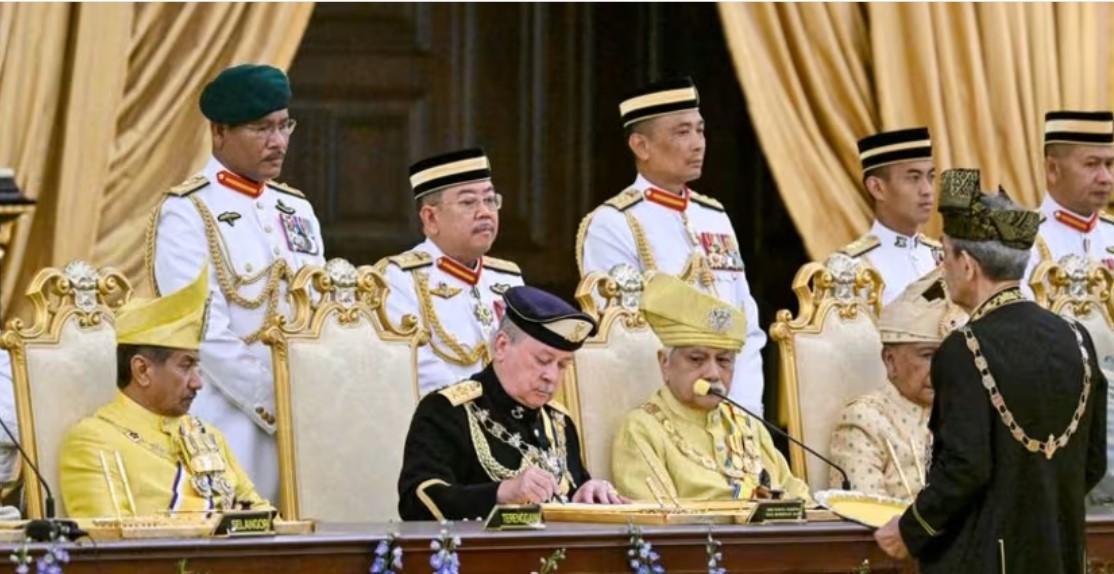 Quốc vương Malaysia Ibrahim Sultan Iskandar tại Cung điện Quốc gia ở Kuala Lumpur vào ngày 31/1. (Nguồn: Reuters)