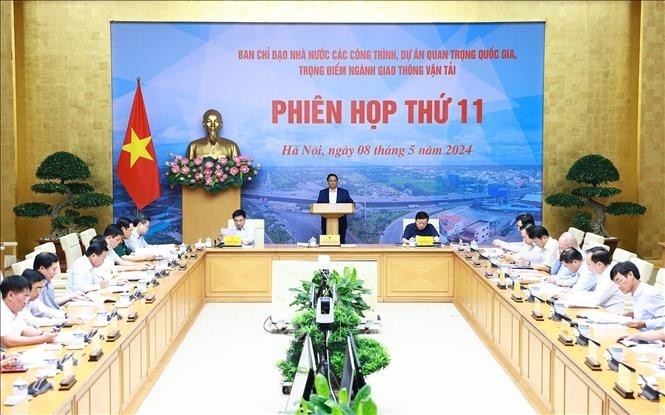 Phiên họp thứ 11 Ban chỉ đạo (BCĐ) Nhà nước các công trình dự án trọng điểm quốc gia ngành giao thông vận tải (GTVT). ngày 8/5. (Nguồn: VPG)