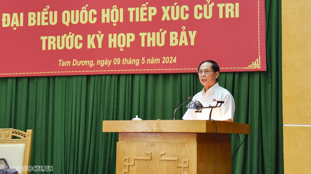 Bộ trưởng Ngoại giao Bùi Thanh Sơn tiếp xúc cử tri huyện Tam Dương, tỉnh Vĩnh Phúc