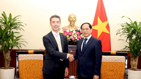 FM Bui Thanh Son receives EU Ambassador to Vietnam Julien Guerrier
