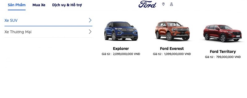 Giá xe Ford Explorer hiện đang ở mức 2,099 tỷ đồng, tăng 100 triệu đồng so với trước đó.