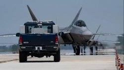 Đội máy bay tàng hình F-22 của Mỹ xuất hiện ở Hàn Quốc