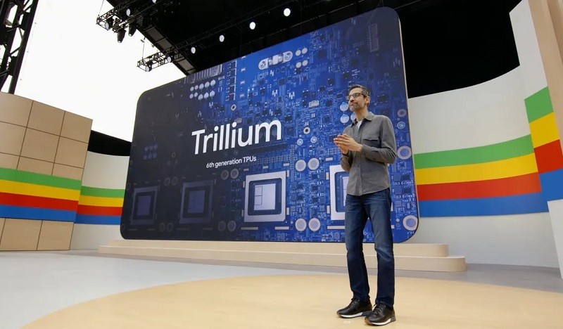 CEO Google Sundar Pichai trên sân khấu sự kiện I/O 2024