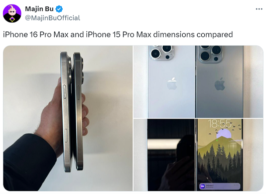 Nguồn tin Majin Bu chia sẻ thông tin về iPhone 16 Pro Max trên mạng xã hội X.