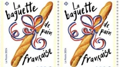 Pháp phát hành tem bưu chính hình bánh mì baguette dạng cào và ngửi