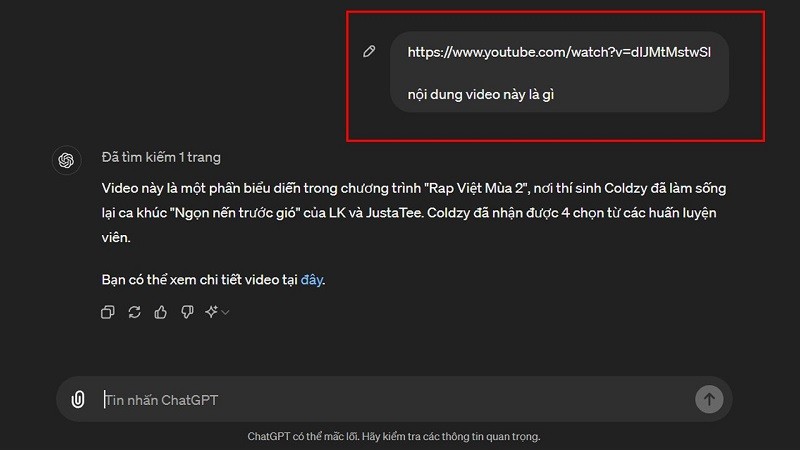 Tóm tắt nội dung video bằng ChatGPT-4o với vài thao tác đơn giản