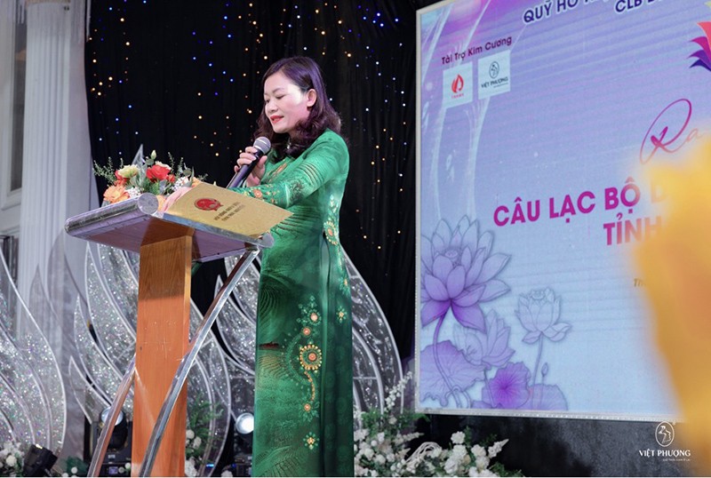 Bà Mai Thị Thúy Nga - Ủy viên BCH Đảng bộ tỉnh, Phó Chủ tịch HĐND tỉnh Thái Nguyên phát biểu tại sự kiện.