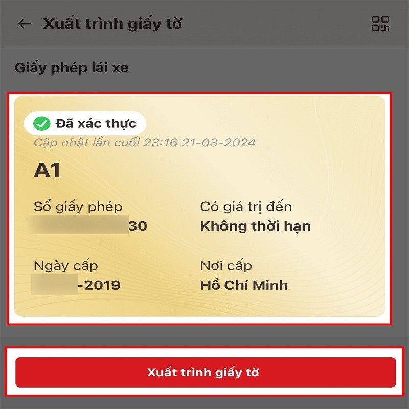 Hướng dẫn cách xuất trình GPLX trên VNeID đơn giản, tiện lợi