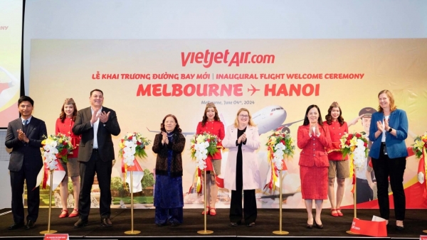 Vietjet khai trương đường bay Melbourne - Hà Nội, khuyến mãi tới 50% với vé Thương gia