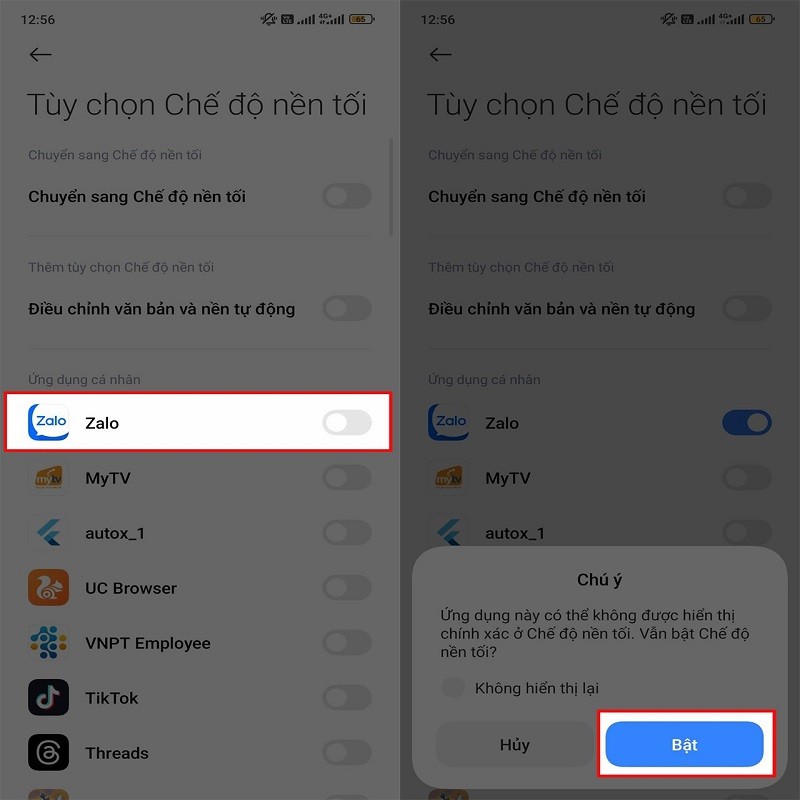 Chỉnh chế độ tối cho từng ứng dụng trên Xiaomi cực đơn giản