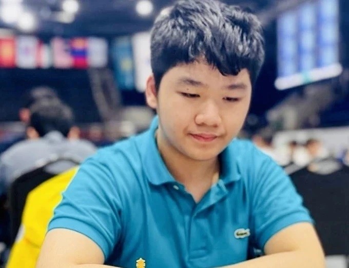 Kỳ thủ Đinh Nho Kiệt giành huy chương vàng giải cờ vua trẻ châu Á 2024. (Nguồn: Báo SGGP)
