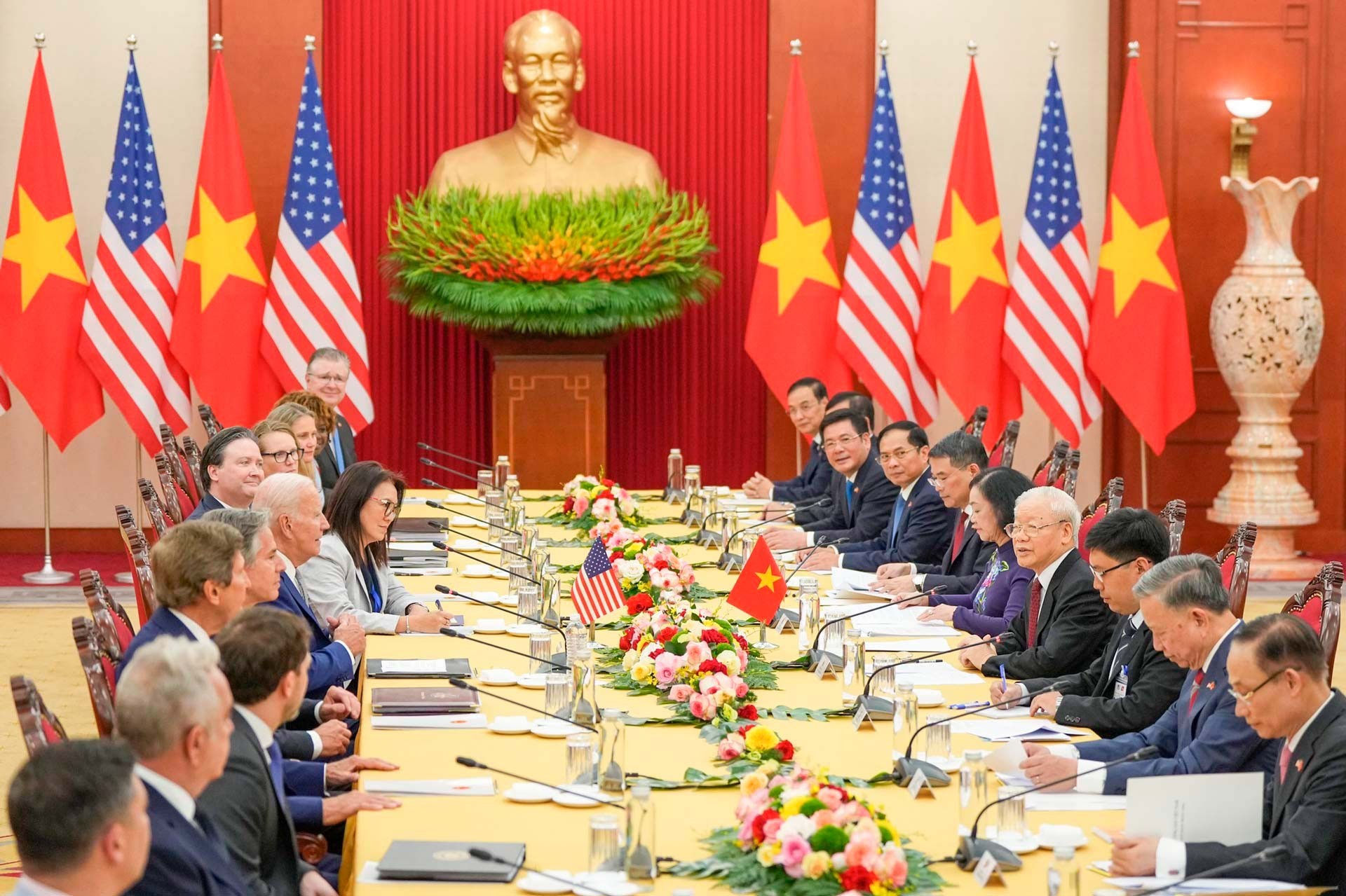 Tổng Bí thư Nguyễn Phú Trọng hội đàm với Tổng thống Joe Biden, tháng 9/2023.