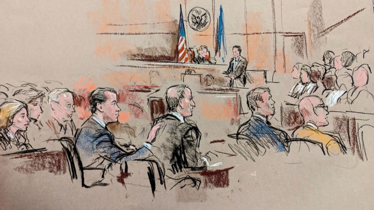 Tranh minh họa phiên tòa xét xử Hunter Biden. (Nguồn: Reuters)