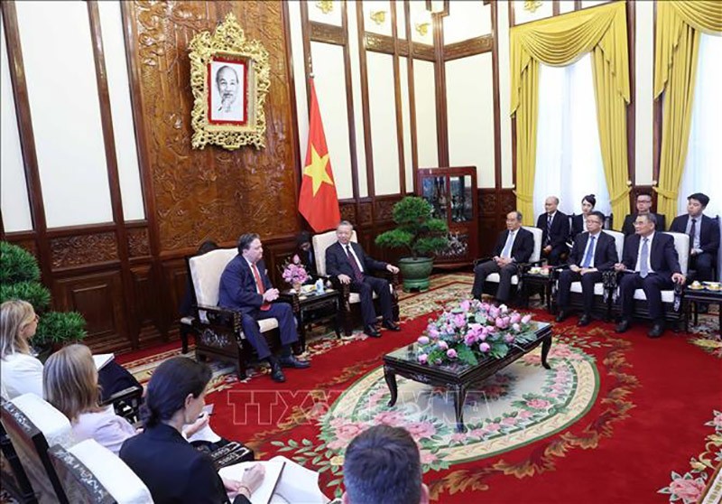 President To Lam receives US Ambassador to Vietnam Marc Evans Knapper in Hanoi