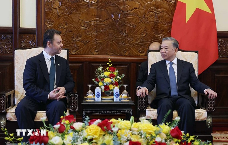 Chủ tịch nước Tô Lâm tiếp Đại sứ Pakistan tại Việt Nam Kohdayar Marri. (Nguồn: TTXVN)