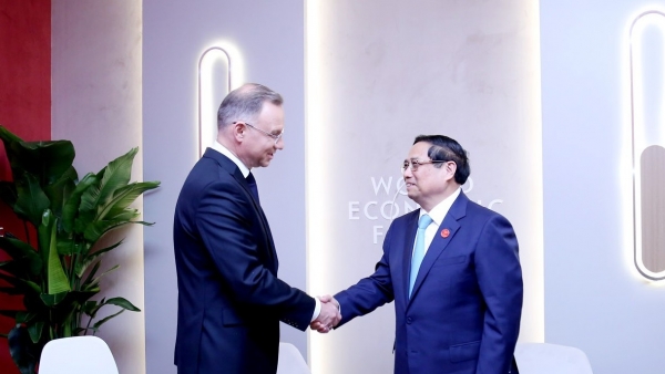 WEF Đại Liên 2024: Thủ tướng Chính phủ Phạm Minh Chính gặp Tổng thống Ba Lan Andrzej Duda
