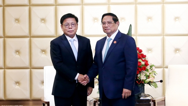 Thủ tướng Phạm Minh Chính tiếp lãnh đạo Tập đoàn Thông tin tín hiệu đường sắt Trung Quốc (CRSC)
