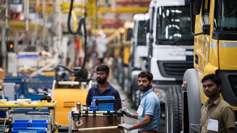 Xe tải Daimler được sản xuất tại Ấn Độ. (Nguồn: DPA)