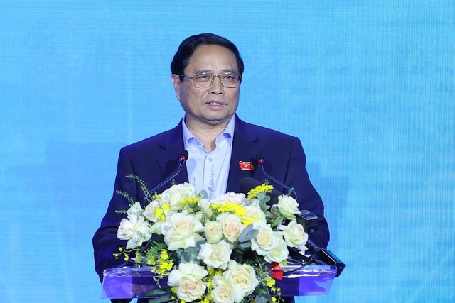 Thủ tướng Chính phủ Phạm Minh Chính phát biểu chỉ đạo Hội nghị. (Nguồn: VGP News)