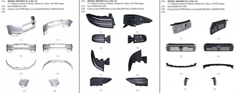 Một số chi tiết mới trên Honda HR-V mới đã được đăng ký bản quyền kiểu dáng tại Việt Nam