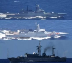 Các tàu chiến Nga tập trận chống tàu ngầm trên Biển Hoa Đông