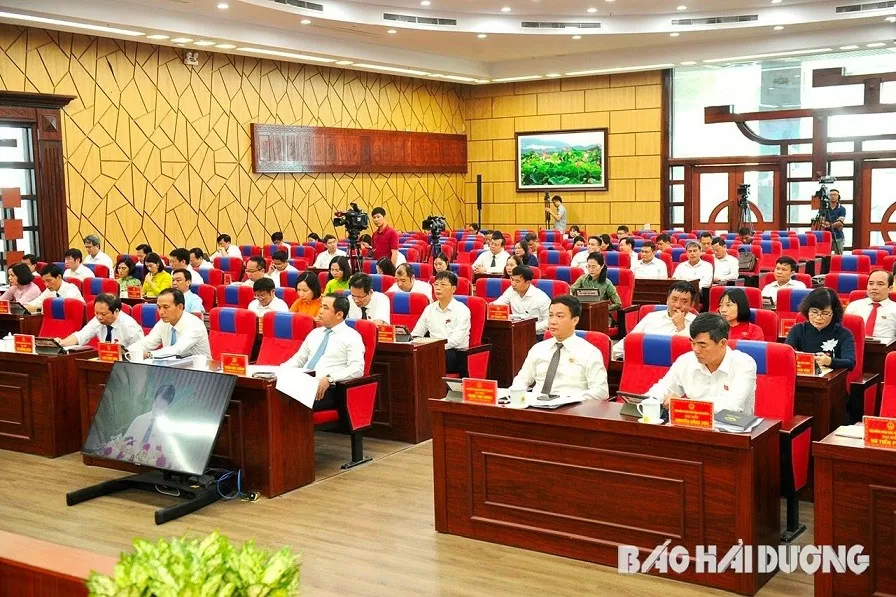 Các đại biểu HĐND tỉnh Hải Dương dự kỳ họp