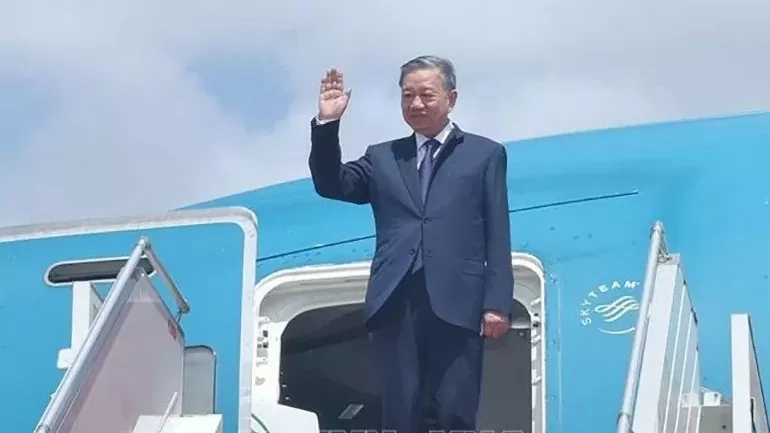 President To Lam arrives in Phnom Penh, starting state visit to Cambodia