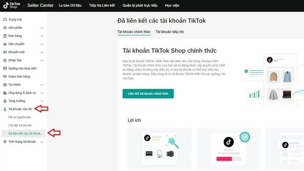 Hướng dẫn cách liên kết TikTok Shop với nhiều tài khoản cá nhân