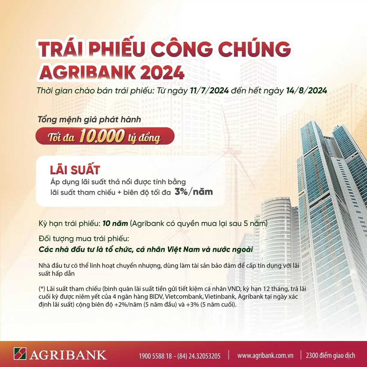 Agribank phát hành 10.000 tỷ đồng trái phiếu ra công chúng năm 2024