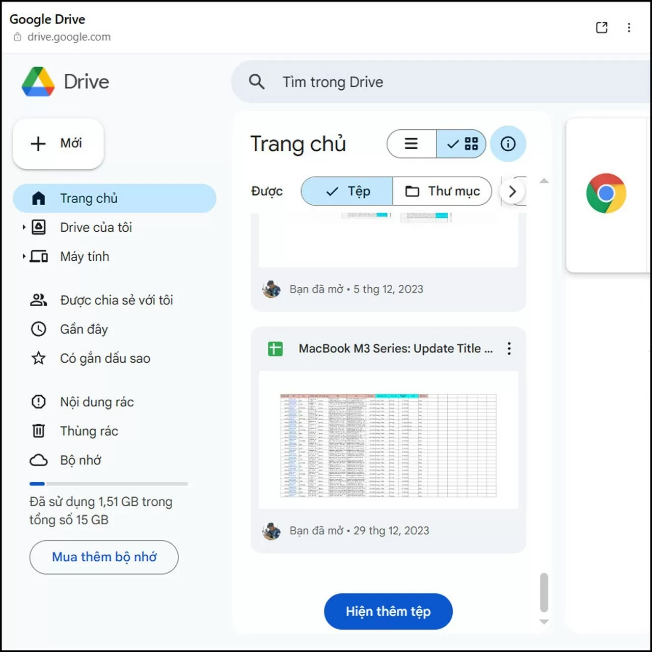 Bật mí cách tải tập tin vào Google Drive từ tab bất kỳ trên máy tính