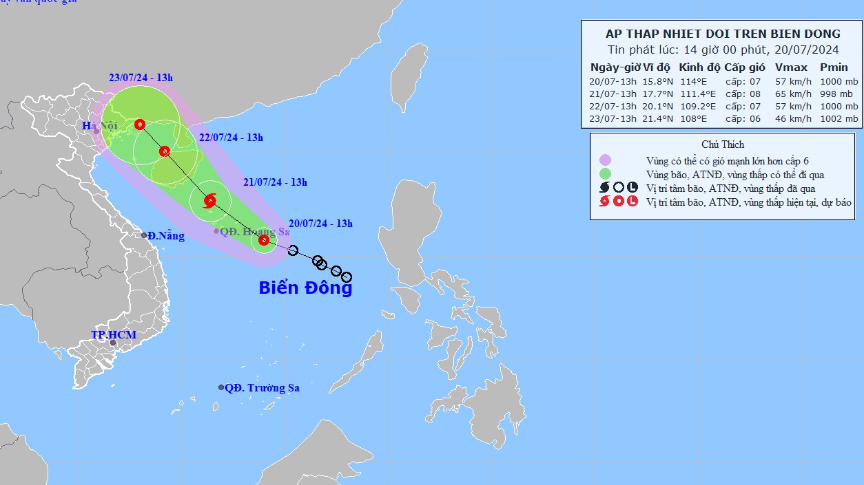 du bao ap thap nhiet doi kha nang manh thanh bao va suy yeu tren tren vu ng bie n phia dong khu vuc bac vinh bac bo