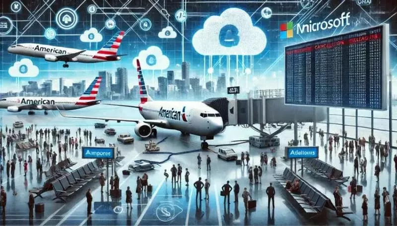 American Airlines là một trong những hãng hàng không chịu ảnh hường lớn từ sự cố của Microsoft