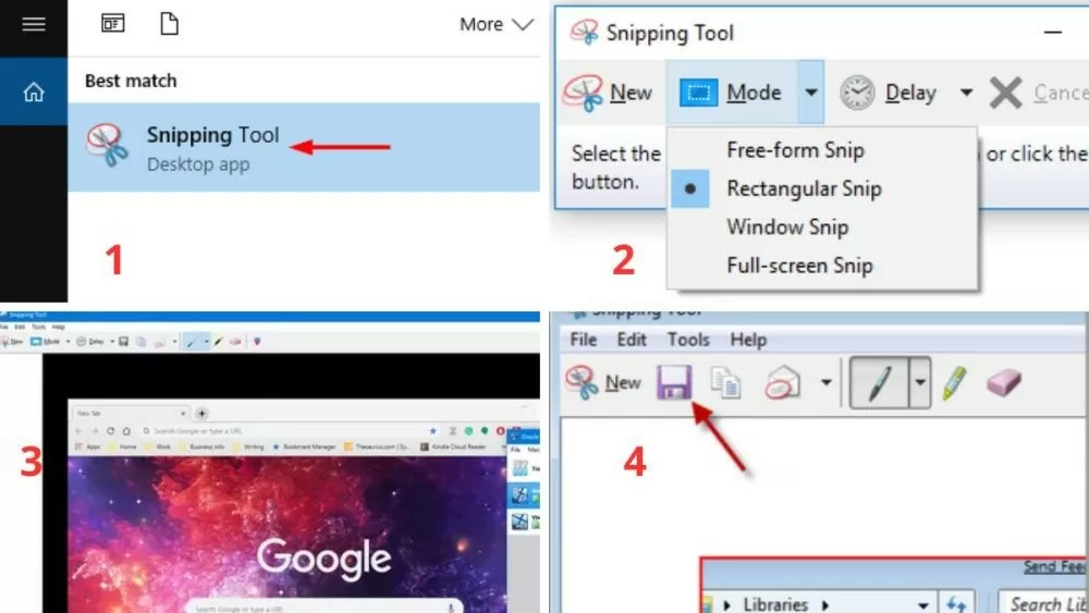 Cách sử dụng phím tắt Snipping Tool để chụp màn hình trên máy tính