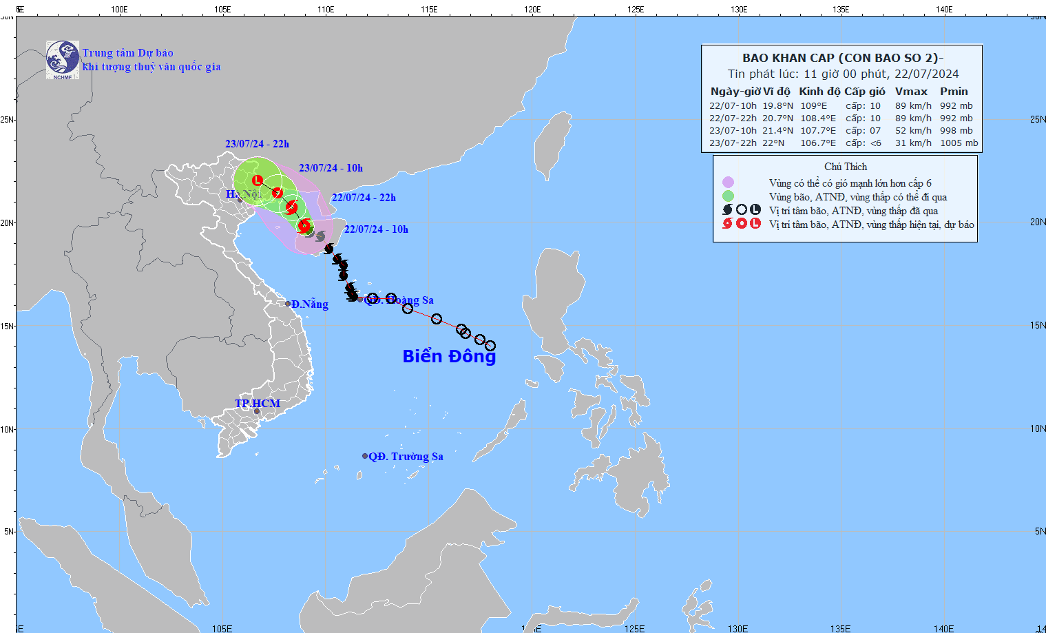 Dự báo bão số 2: Gió vùng tâm bão giật cấp 12, Quảng Ninh-Nam Định đề phòng triều cường cao, nước dâng