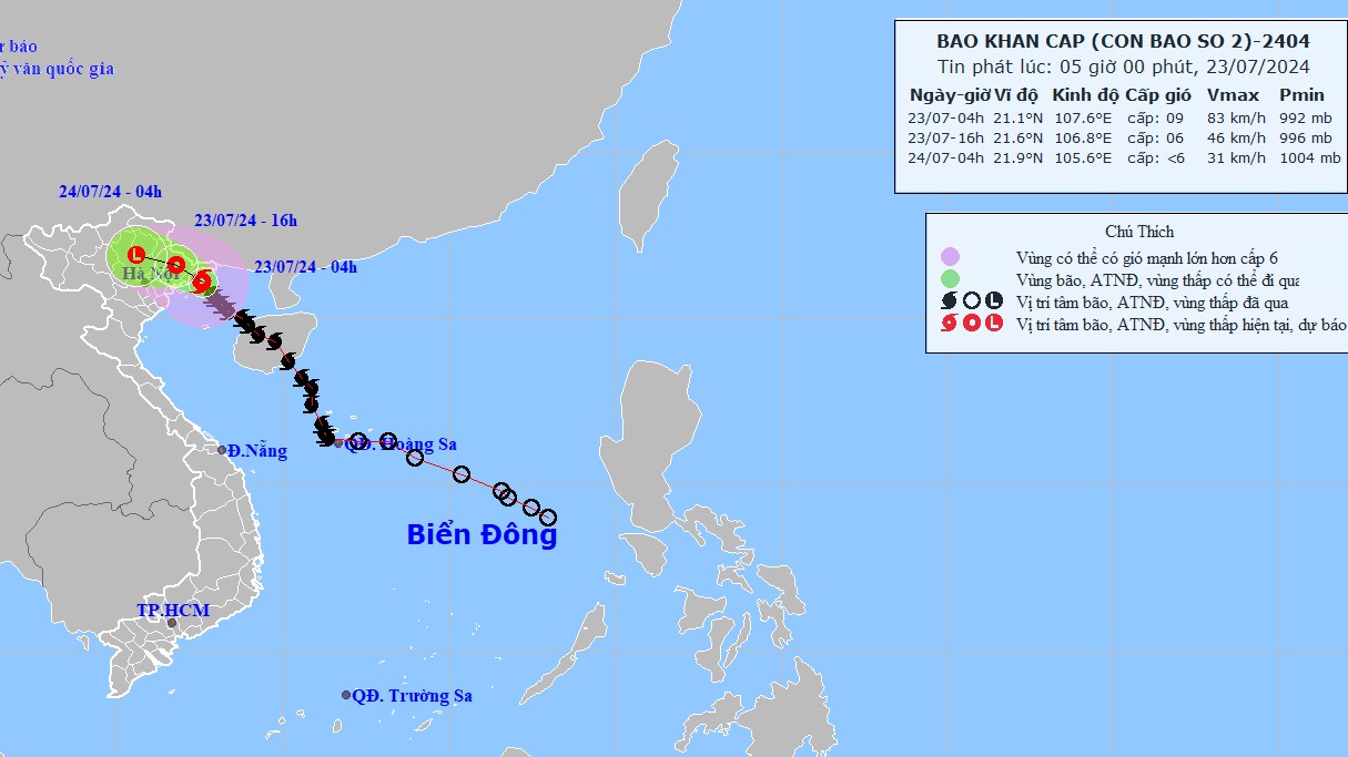 du bao bao so 2 cac tinh tu quang ninh den nam dinh trieu cuong cao gay ngap vung trung thap ven bien ven song