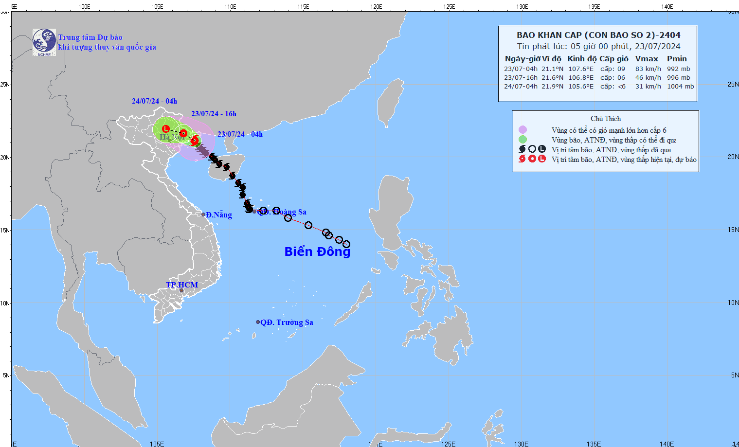Dự báo bão số 2: Các tỉnh từ Quảng Ninh đến Nam Định triều cường cao, gây ngập vùng trũng, thấp ven biển, ven sông