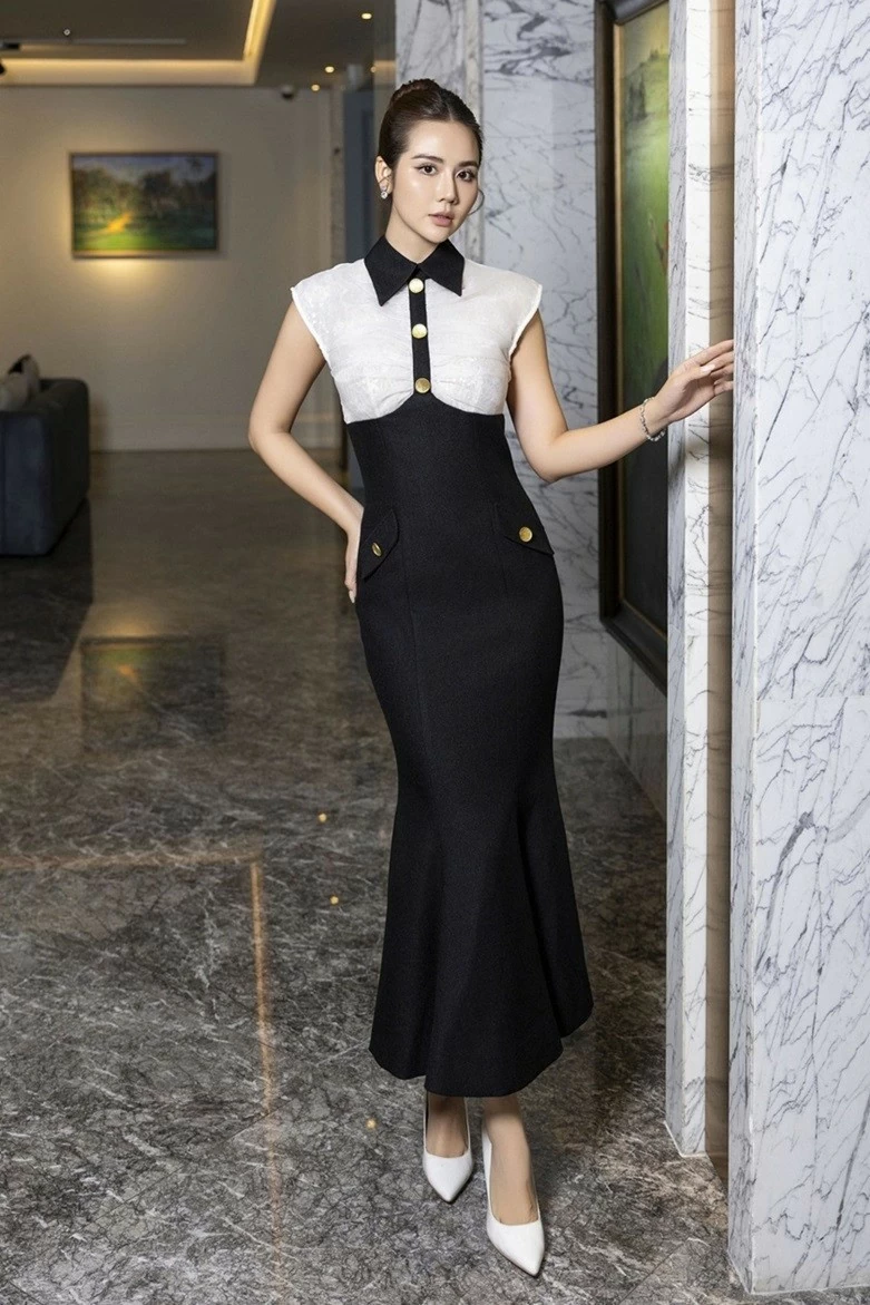 Phan Minh Huyền đẹp duyên dáng giới thiệu những mẫu đầm phong cách quý cô
