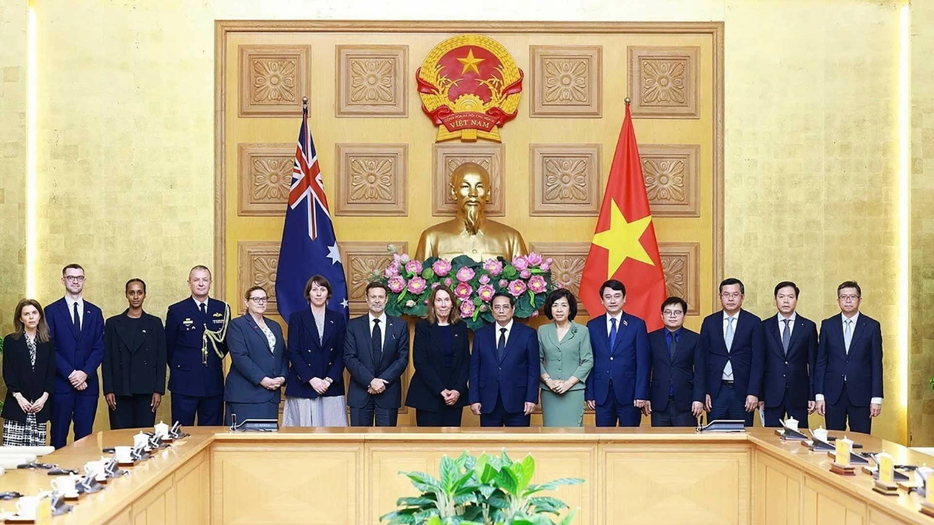 Thủ tướng Phạm Minh Chính tiếp Chủ tịch Thượng viện Australia sang dự Lễ Quốc tang Tổng Bí thư Nguyễn Phú Trọng