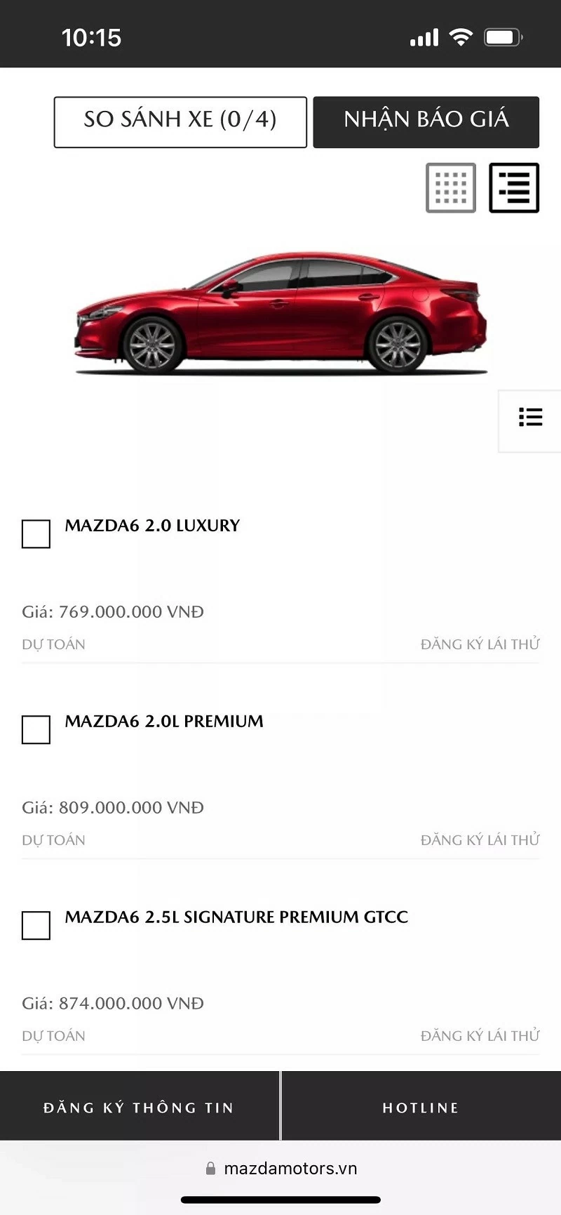 Mazda 6 vẫn có tổng cộng ba phiên bản dành cho khách hàng Việt Nam.